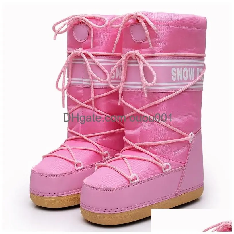 Snowboards & Skis Boots 2023New Boot Waterproof Winter Shoes Snow Platform Keep Warm Ankle With Thick Space Skiing Botas Mujer 220924 Dhaoz