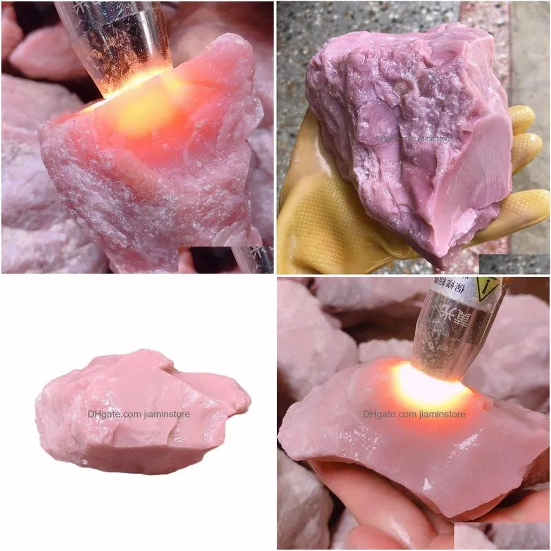 Loose Diamonds Pink Gemstone Opal Stone Natural Crystal Ore Jade Carving Jewelry Ornamental 200G300G 230320 Drop Delivery Dht3A