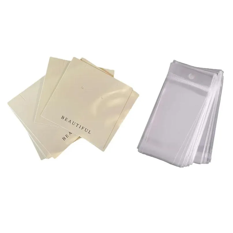 Packing Paper Wholesale 100Pcs Card Rackadd100Pcs Bag Jewelry Cards For Necklace And Bracelet Display Holder Tags Displaying Hanger Pa Dhnvj