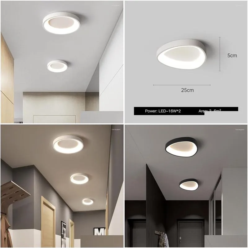 Ceiling Lights Corridor Light Modern Led For Living Room Bedroom Indoor Lighting Study Dining Home Dero Lamps Fixtures Drop Delivery Dh0Zl