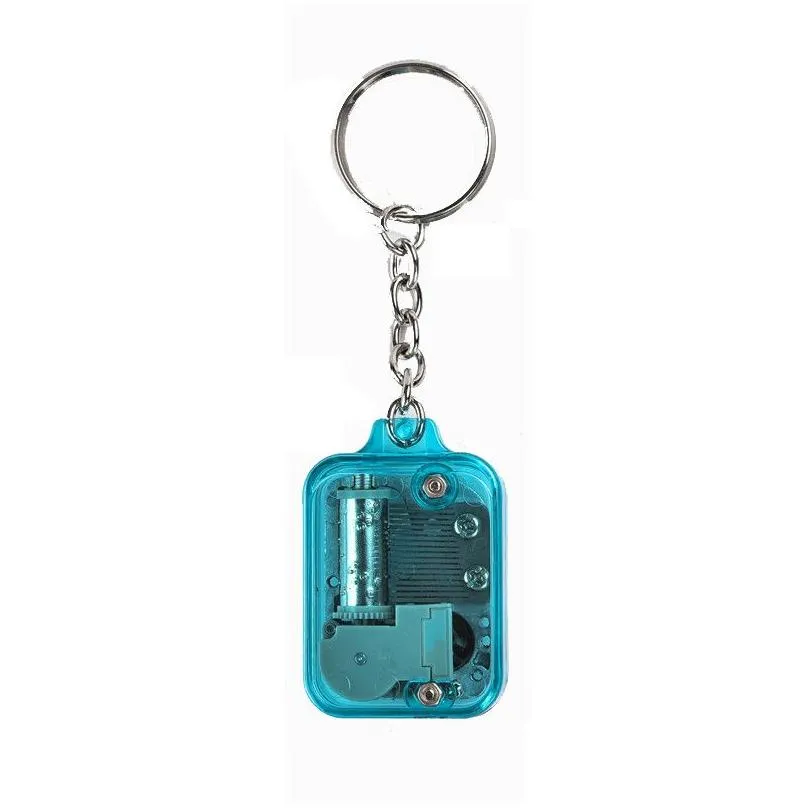 Other Desk Accessories Wholesale Keychain Musical Box Acrylic Hand Novelty Items Crank Music Golden Movement Melody Castle In The Sky Dhmsc