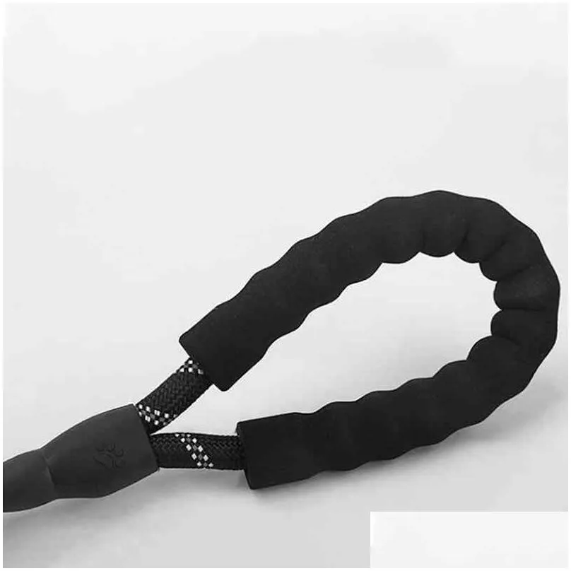 Dog Collars & Leashes Mticolor Reflective Durable Training Running Medium Large Dogs Collar Leash Labrador Rottweiler Lead Rope Soft P Dhf7U