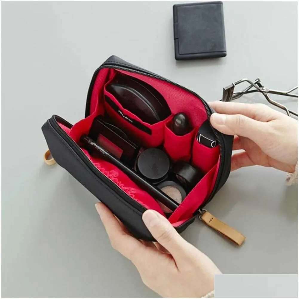 1 pc solid cosmetic bag korean style women makeup pouch toiletry waterproof organizer case drop246p1257581