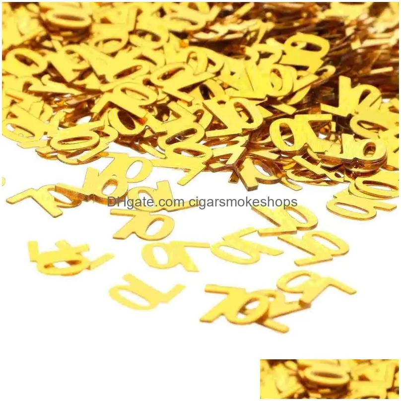 Party Decoration 1200 Pcs Seventy Years Old Confetti Baby Decor 70Th Birthday Letter A Ornament Decorate 70 Drop Delivery Dh53R