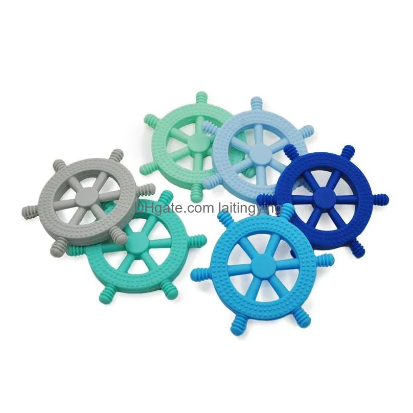 silicone teething toy sea ship anchor helms octopus teethers soothers sensory chew toys for born toddler bpa 