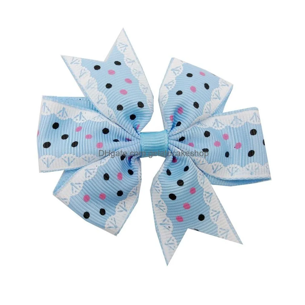 120pcs baby grosgrain ribbon bows with clip 8x8cm girls party favor children ghost pumpkin kids girl pinwheel hair clips hairpin accessories 11 styles on