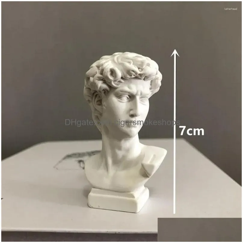 Decorative Objects & Figurines Resin David Statue Mini Head Art Decoration Norse Mythology Music Artist Figure European Modern Scpture Dh3Cj