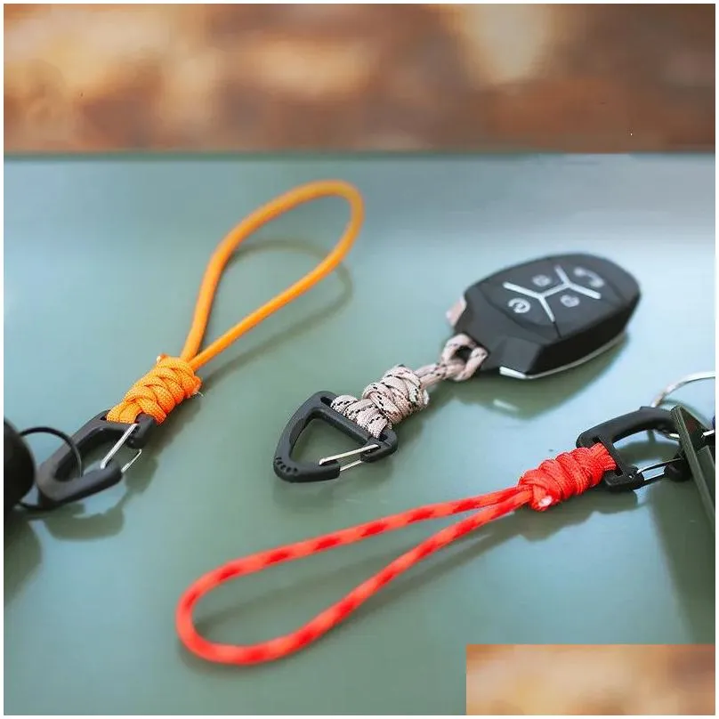 Paracord 3pcs Multifunction Lanyard Outdoor Military Paracord Keychain Camping Quick Hang Hook Backpack Key Chain