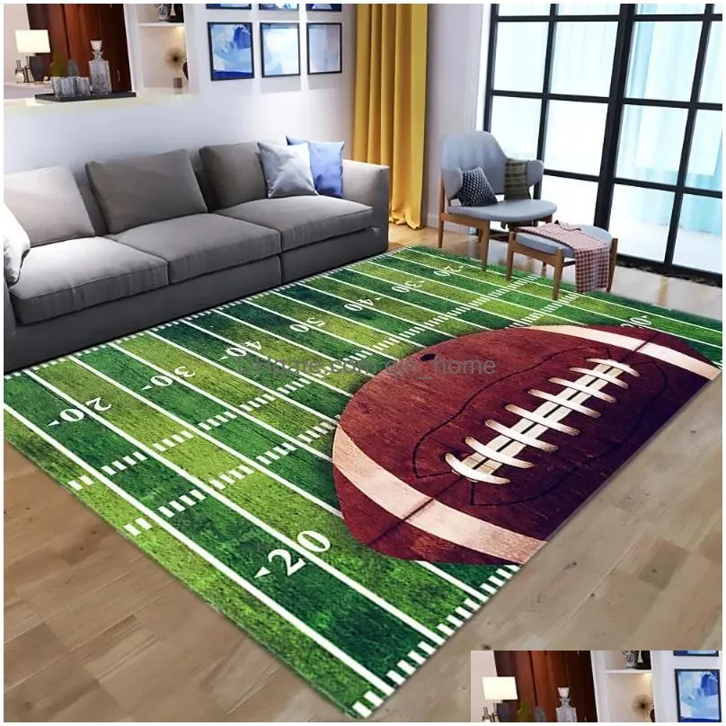 carpets 3d green football carpet kids room baseball rug field parlor bedroom living floor mats large rugs home customized2383484