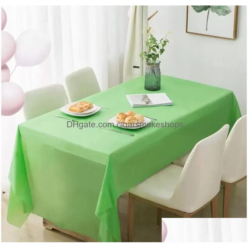 Disposable Table Covers Ers Pe Plastic Dining Tabless Tableer Tablecloth Wedding Birthday Cloth For Rec Desk Solid Color Wholesale Dro Dhrhj