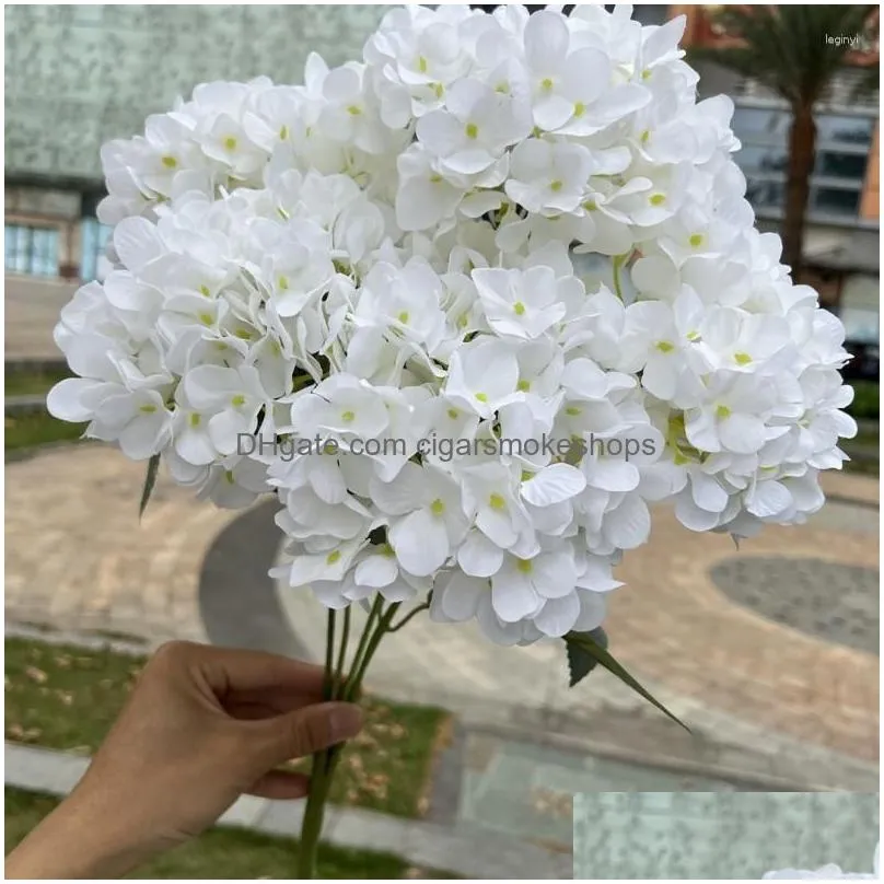 Decorative Flowers & Wreaths White Series Rose Babysbreath Real Touch Ochird Wedding Flower Arrangements Materials Runner Floor Floral Dhpmm