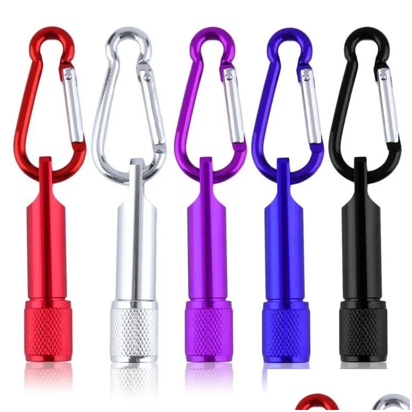 Flashlights Torches Colorf Aluminum Mini And Light Pocket Portable Keychain Keyring Led Cam Torch Lamp Drop Delivery Sports Outdoors C