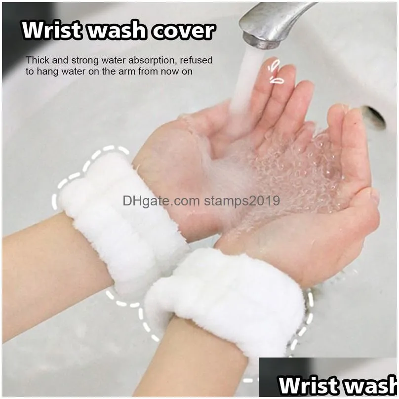 wrist spa washband microfiber washing face wrist wash towel band wristband scrunchies absorbent wrist sweatband for women prevent liquid from