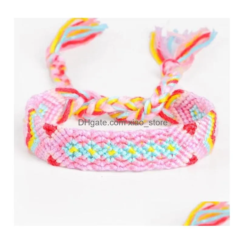 vintage bohemian 1.4cm width braided cotton rope cuff friendship bracelet anklet bracelets summer jewelry