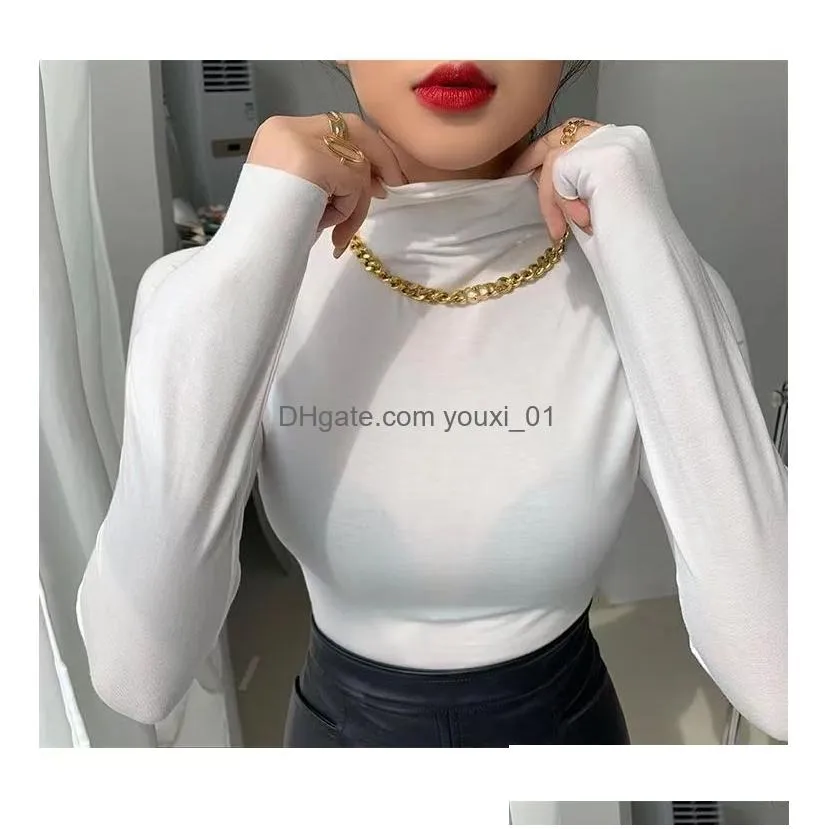 Women`S Blouses & Shirts Woman Designer Hoodie Womens Top Yoga Shirt High Necks Long Sleeves Tops Drop Delivery Apparel Clothing Dhevc