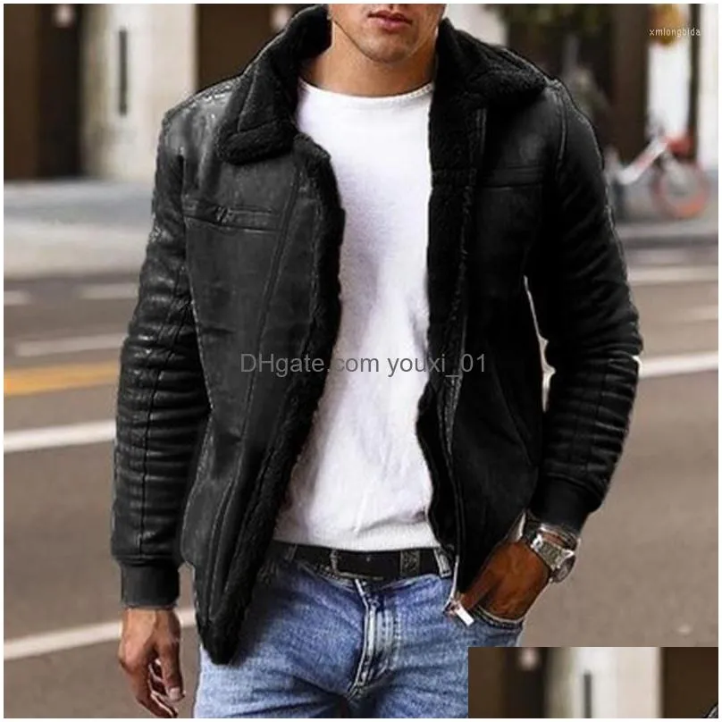 Men`S Jackets Mens Men Fur Coat Winter Warm Jacket Clothing Trends Plus Size Cazadora Hombre Drop Delivery Apparel Outerwear Coats Dhonh