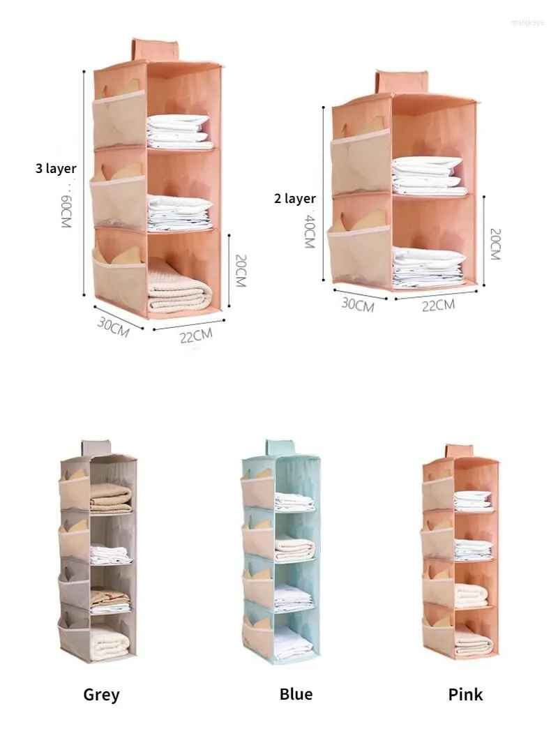 Storage Boxes 2/3/4 Layer Wardrobe Underwear Hanging Bag Household Rack Panties Socks Bra