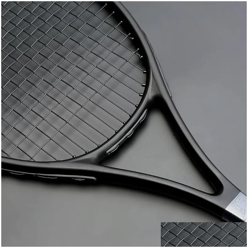 Tennis Rackets 40-55 LBS Ultralight Black Tennis Rackets Carbon Raqueta Tenis Padel Racket Stringing 4 3/8 Racchetta Tennisracket racquet