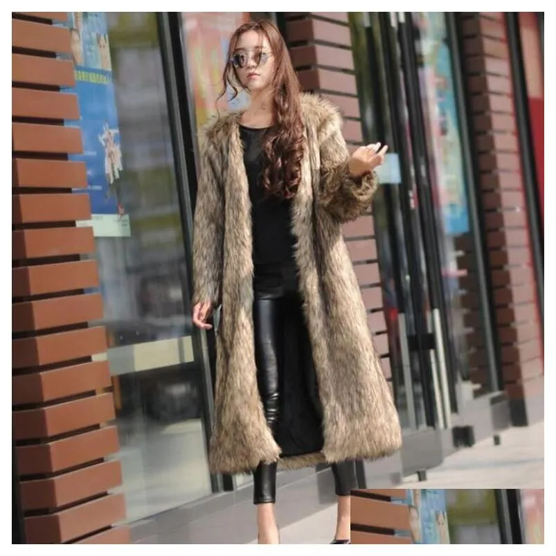 Women`s Fur & Faux Womens Winter Coat Solid Colors Fluffy Fleece Long Sleeve Furry Casual Asian Size S-6XL Plus Size