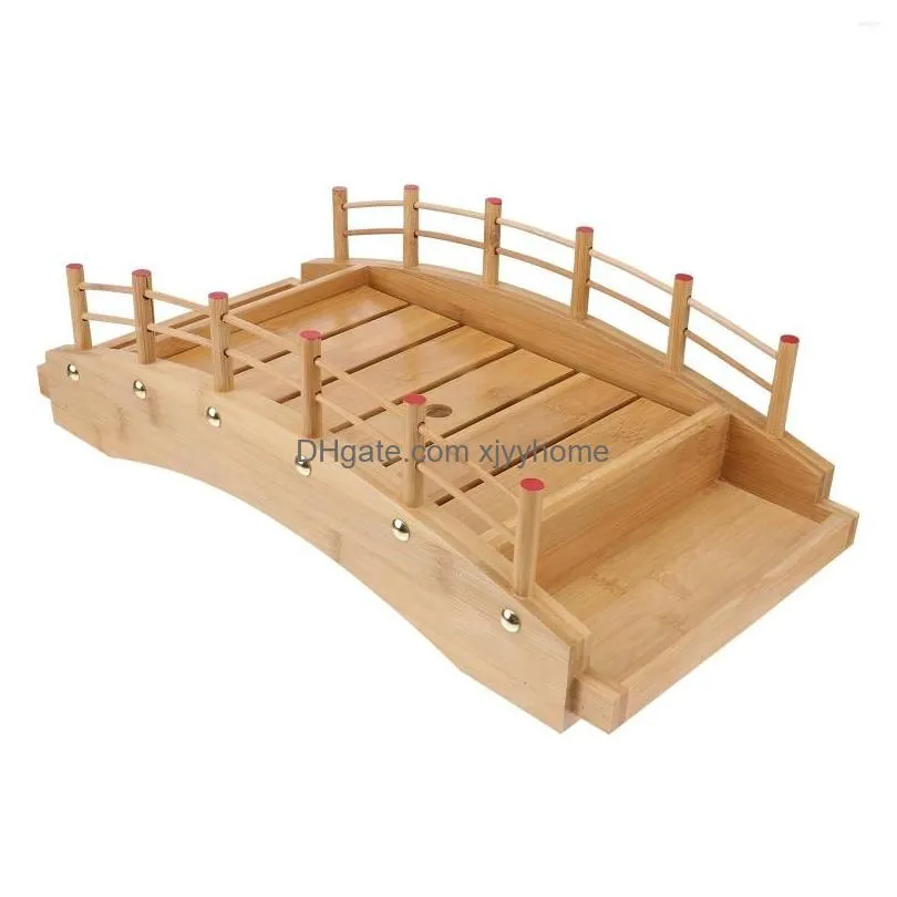 Dinnerware Sets Table Serving Tray Sushi Boat Platter Board Utensil Sashimi Bridge Plate Bamboo Drop Delivery Dhvbu