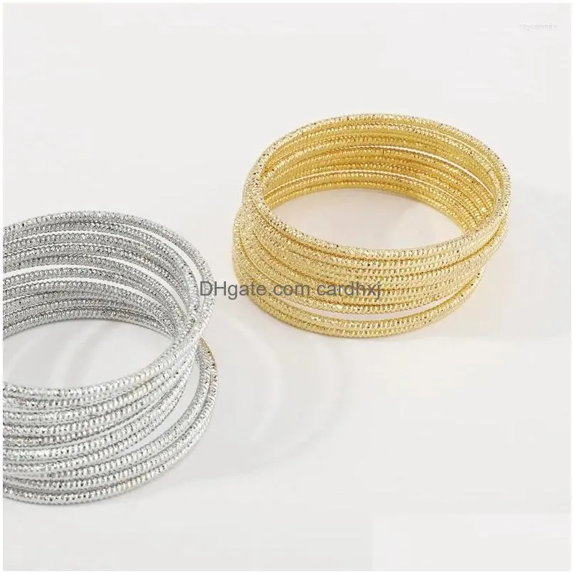 Bangle Thin Hoop Bracelet Mti-Strand Cuff Bracelets Circle Round Jewelry Drop Delivery Dha3V