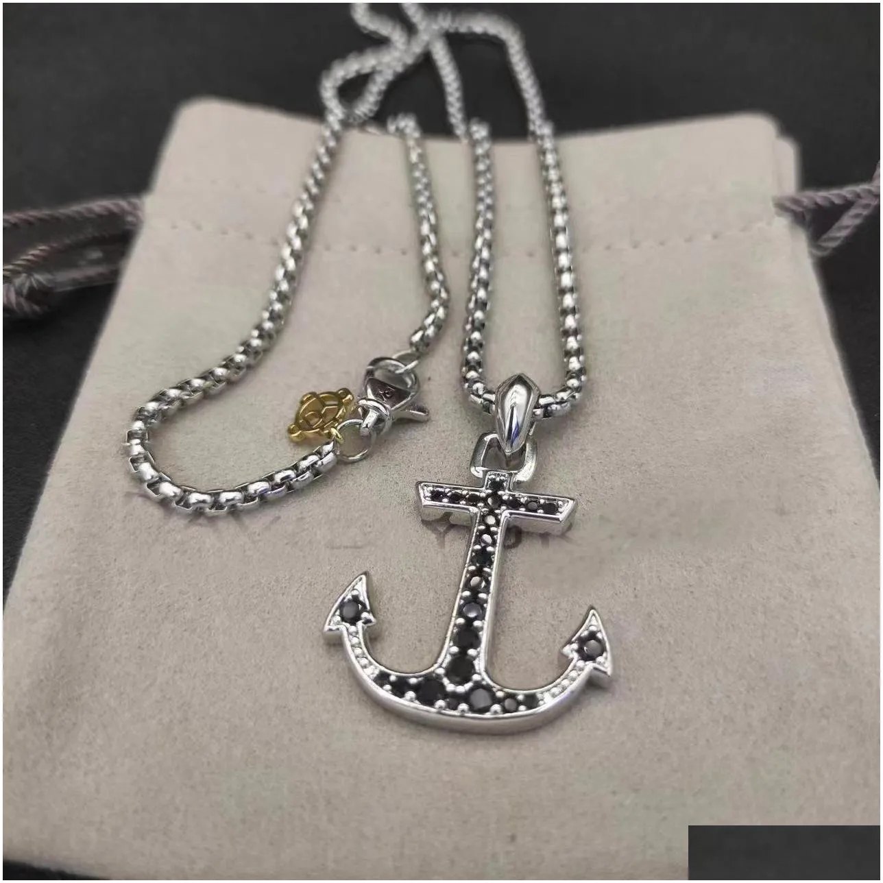 Pendant Necklaces Dy Fashion Necklace Designer High Quality Exquisite Premium Cross Suower Anchor Horn Elegant Lovers Wedding Gift D Dh196