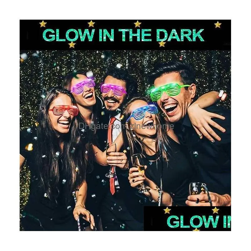 Other Festive & Party Supplies Led Glasses New Years Eve Christmas Light Up Shutter Shades Sunglasses Kids/Adts Glow In Dark Favors Ne Dhcfj