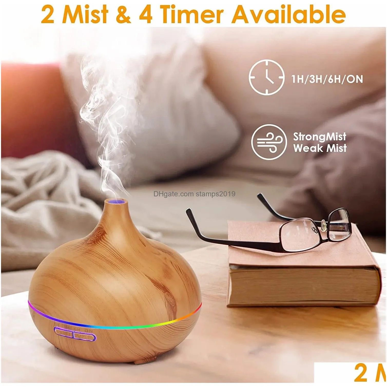 aroma diffuser  oil diffusers for home office cool mist humidifier for bedroom quiet with ambient light waterless auto off