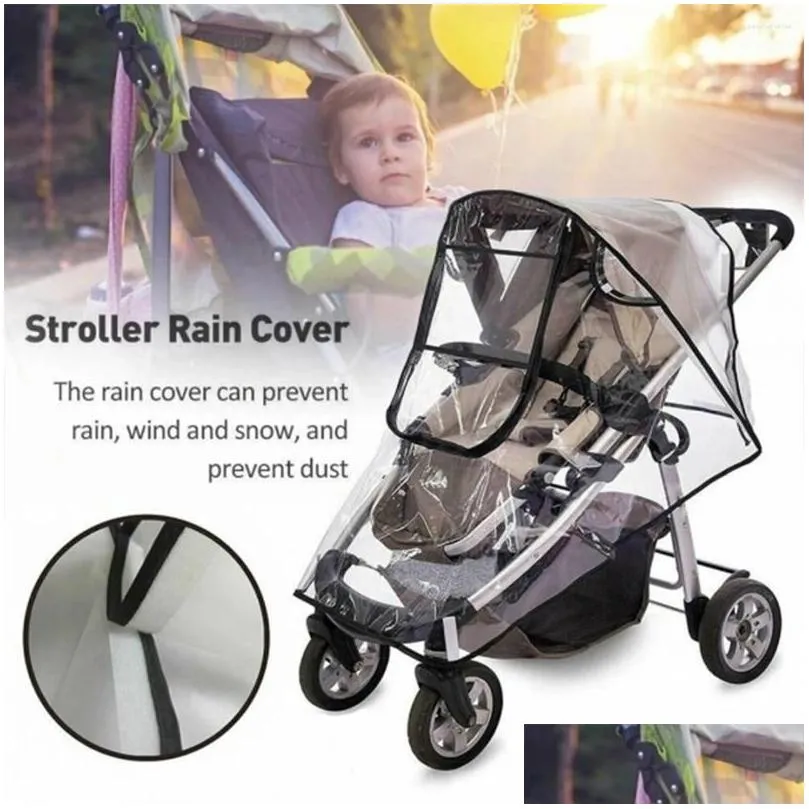 Stroller Parts Universal Pushchair Rain Cover Waterproof Raincoat Foldable Full Protection Rainwear Sun Shade For Outdoor Travel