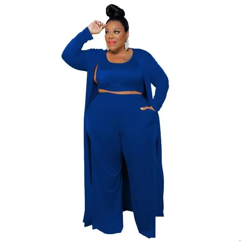 Casual Women Plus Size Tracksuits Fashion Sports Home Robe Coat Pants Three Pieces Suit Women`s Clothing Large Sizes for Female