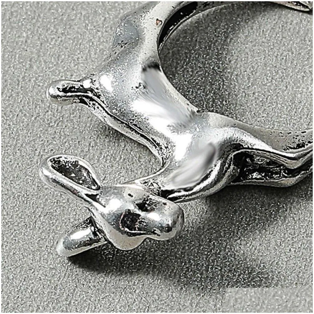 Chinese Style Deer ALuminium Band Ring Hip-hop Fashionable OL Internet Celebrity Ring