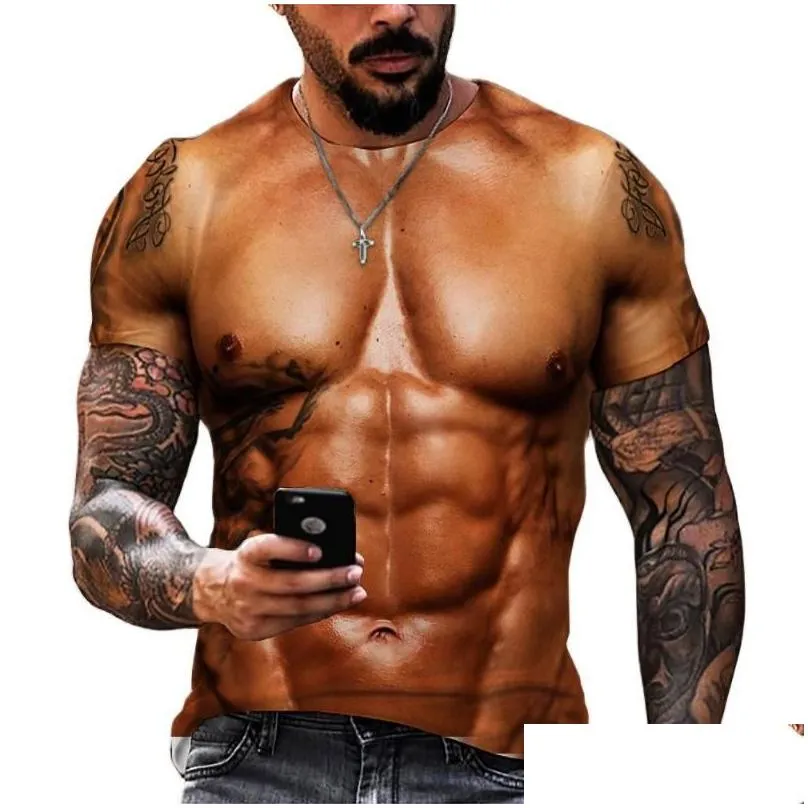 Men`S T-Shirts Men039S Tshirts Men39S 3D Cool Muscle Abs T Shirts Funny Loose Plus Size Fashion Slim Fit Sports Tops 6Xlmen039S8754927 Otbyx