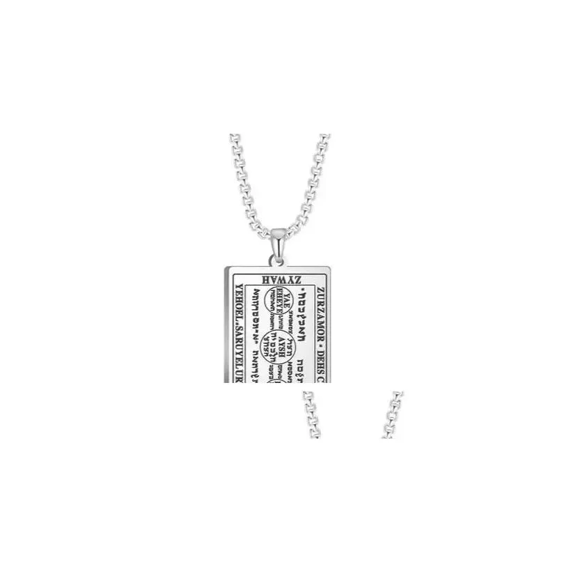 Pendant Necklaces Talisman Of Wealth Attracting Money Necklace The Mystery First 6Th And 7Th Books Moses Jewelry Stainless Steel Dro Dh1Yg