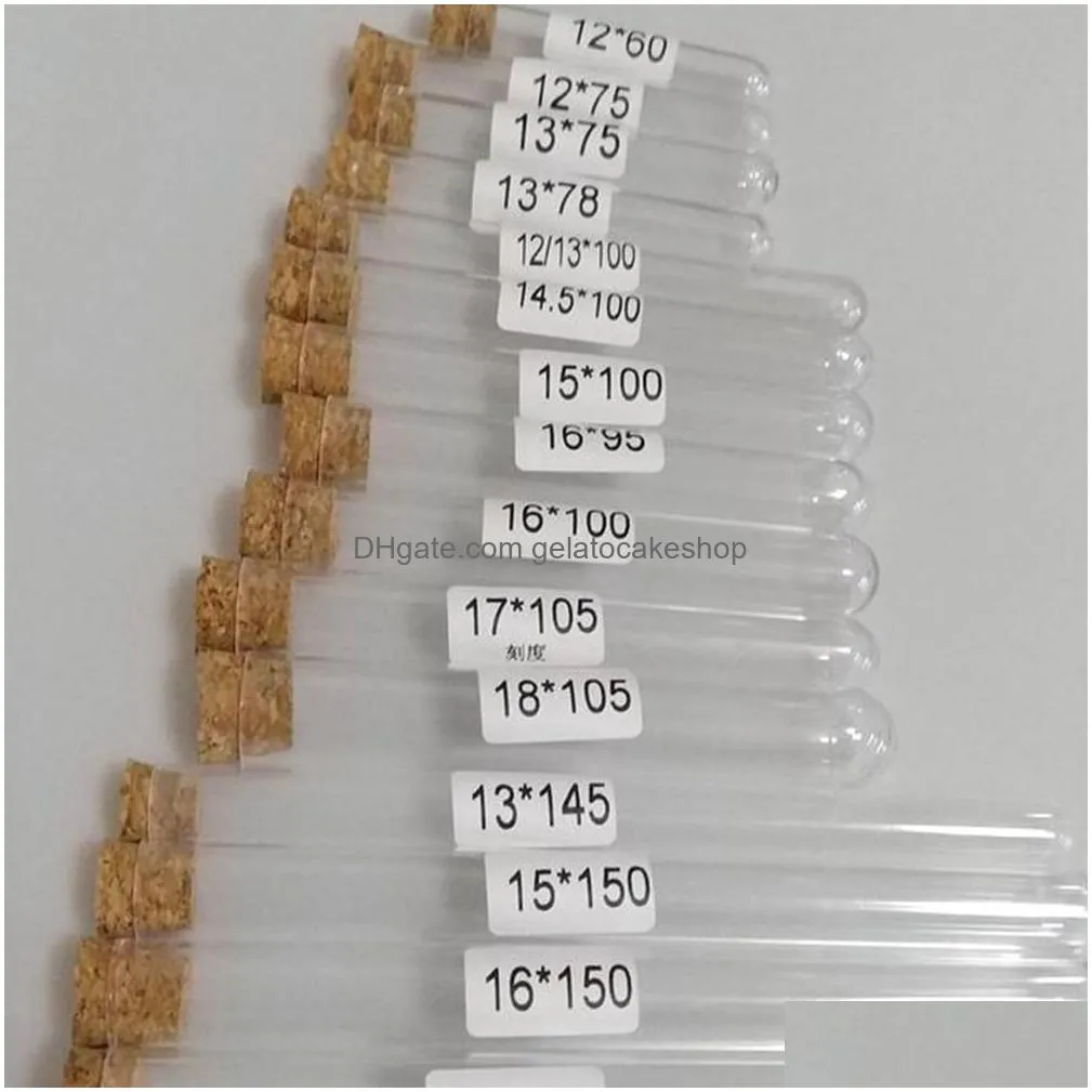 wholesale 1000pcs plastic test tube with cork stopper lab supply 3ml 7ml 10ml 12ml 15ml 20ml industrial supplies mro clear cosmetic send by