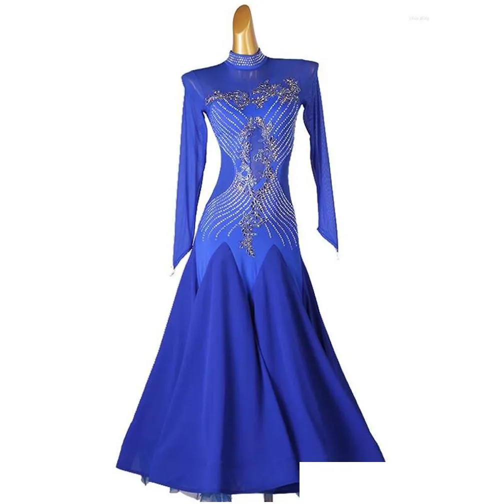 Stage Wear Waltz Ballroom Competition Dress Chiffon Dance Performance Costume Evening Gowns Concert Outfits Exercise Clothing