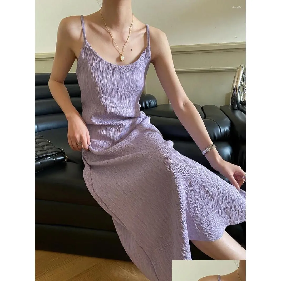 Casual Dresses Women Summer Sexy Sleeveless Soild Color Dress V-Neck Boho Long Vestidos