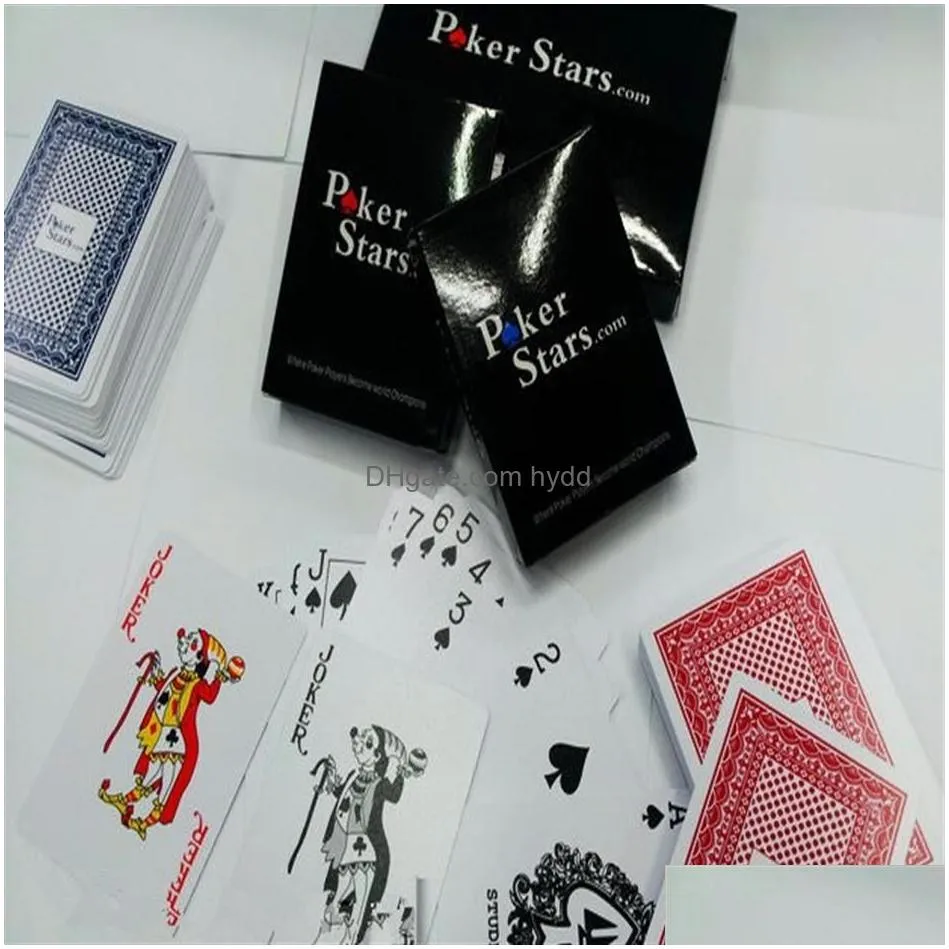 2015 red and black color pvc pokers for choosen and plastic playing cards poker stars271l