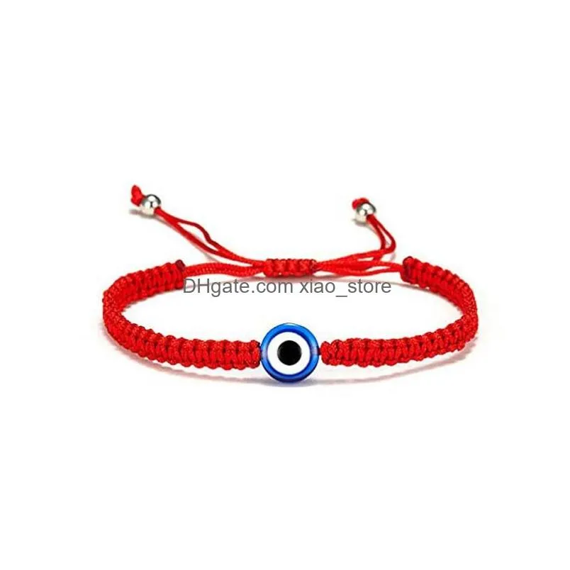 handwoven charm bracelets lucky red string blue turkish evil eye pendent bracelet jewelry for women wholesale