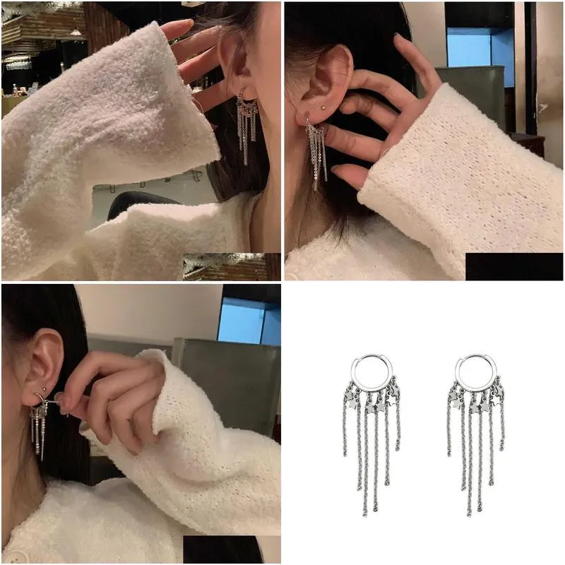 Girls` Tassel Earrings Fashion Earrings women`s style niche design sense advanced