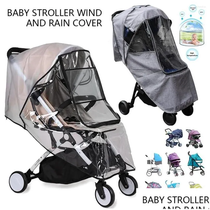Stroller Parts Universal Pushchair Rain Cover Waterproof Raincoat Foldable Full Protection Rainwear Sun Shade For Outdoor Travel
