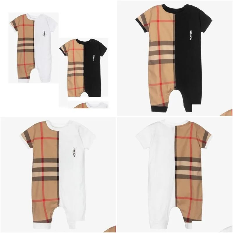 Rompers Baby Boys Romper Toddler Kids Lapel Single Breasted Jumpsuits Designer Infant Onesie Newborn Casual Clothes Drop Delivery Baby Dh6Vn