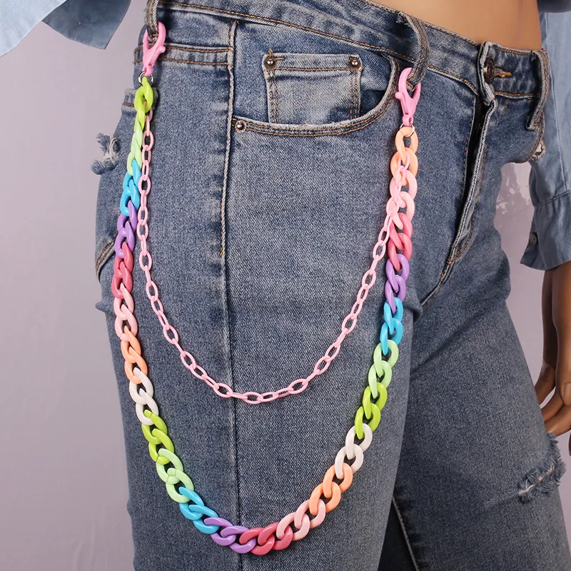 chains hip hop waist punk street key chain metal pants hanging long trousers hipster wallet belt keychain unisex jewelry