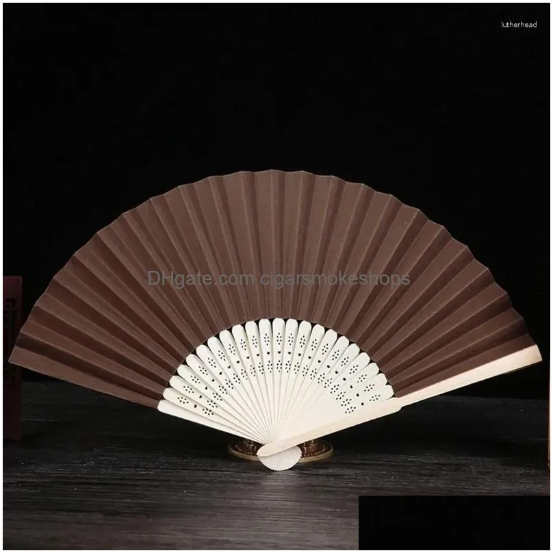 Decorative Objects & Figurines Summer Handheld Fan Paper Bamboo Blank Diy Folding For Hand Practice Painting Ding Wedding Party Gift D Dhslt