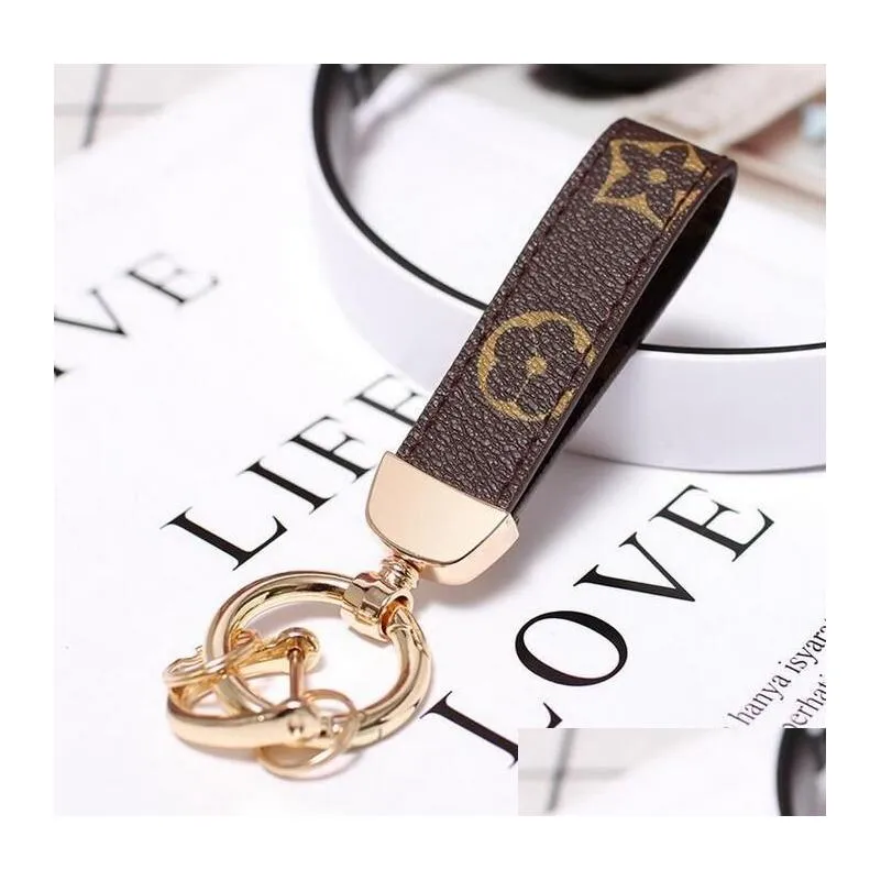 Key Rings Fashion Pu Leather Designer Chain Buckle Lovers Car Handmade Keychains Men Women Bag Pendant Accessories Christmas Party D Dhi84
