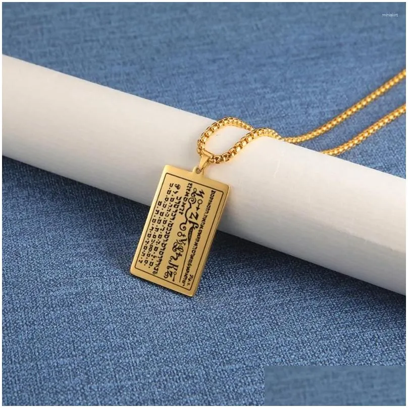 Pendant Necklaces Talisman Of Wealth Attracting Money Necklace The Mystery First 6Th And 7Th Books Moses Jewelry Stainless Steel Dro Dh1Yg