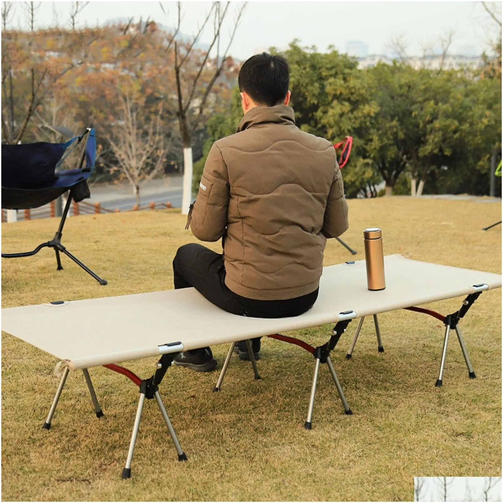 Outdoor Pads Mat Cam Slee Bed Portable Folding Cot For Picnic Hiking Backpacking Drop Delivery Sports Outdoors Camping And Otdrf