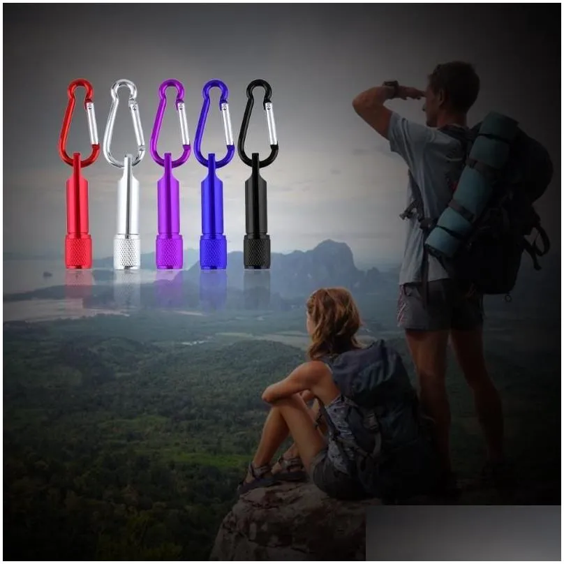 Flashlights Torches Colorf Aluminum Mini And Light Pocket Portable Keychain Keyring Led Cam Torch Lamp Drop Delivery Sports Outdoors C