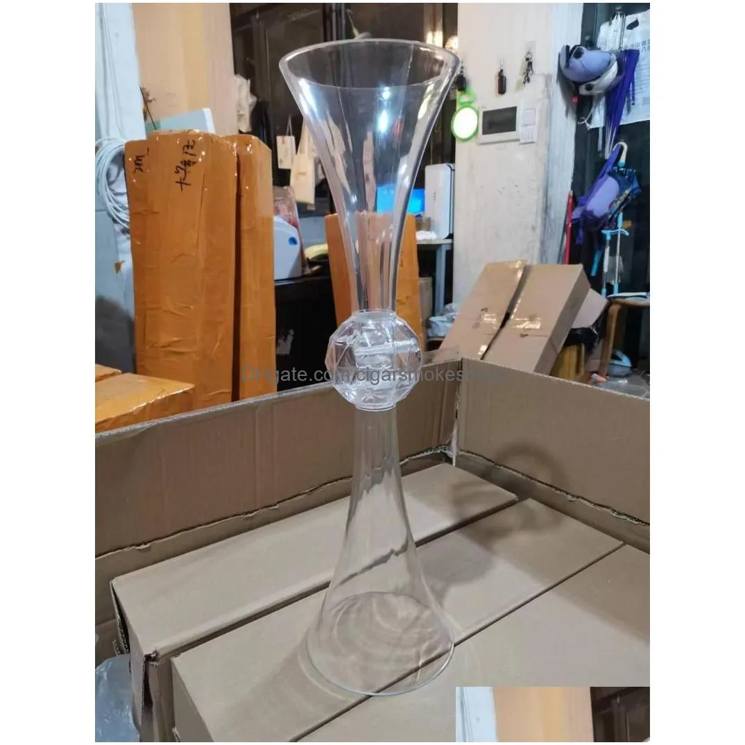 Vases 10Pcs Wedding Party Ceremony Transparent Clear Acrylic Pedestal Columns Vase For Backdrop Drop Delivery Dhaj3