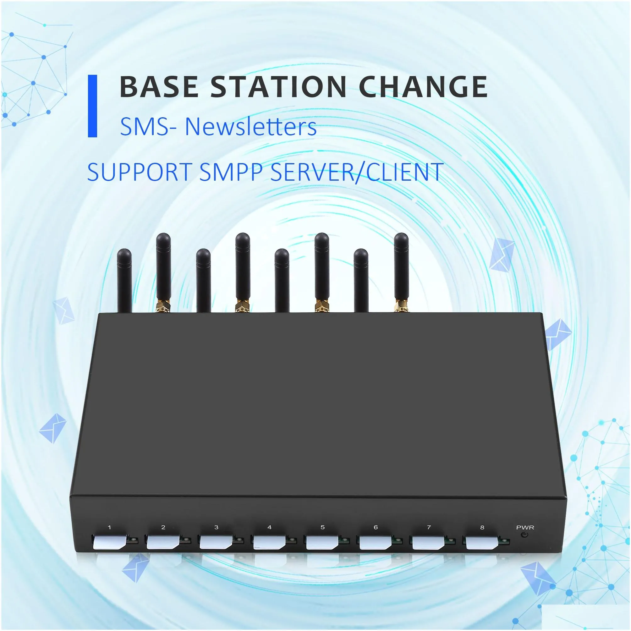 ChinaSkyline 8 ports SK8-8 2g GSM/m26/m35 Antenna Channel High Gain Signal Wireless SMS gateway Modem Support SMPP Http API Data Analysis And SMS Notification