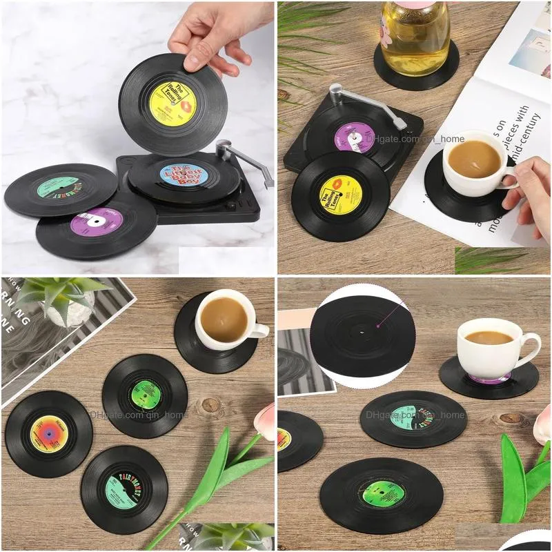 6pcs floppy disk cup mat coasters drink coasters home decor bar accessory set heat-insulated cup mats drinks holder home decor